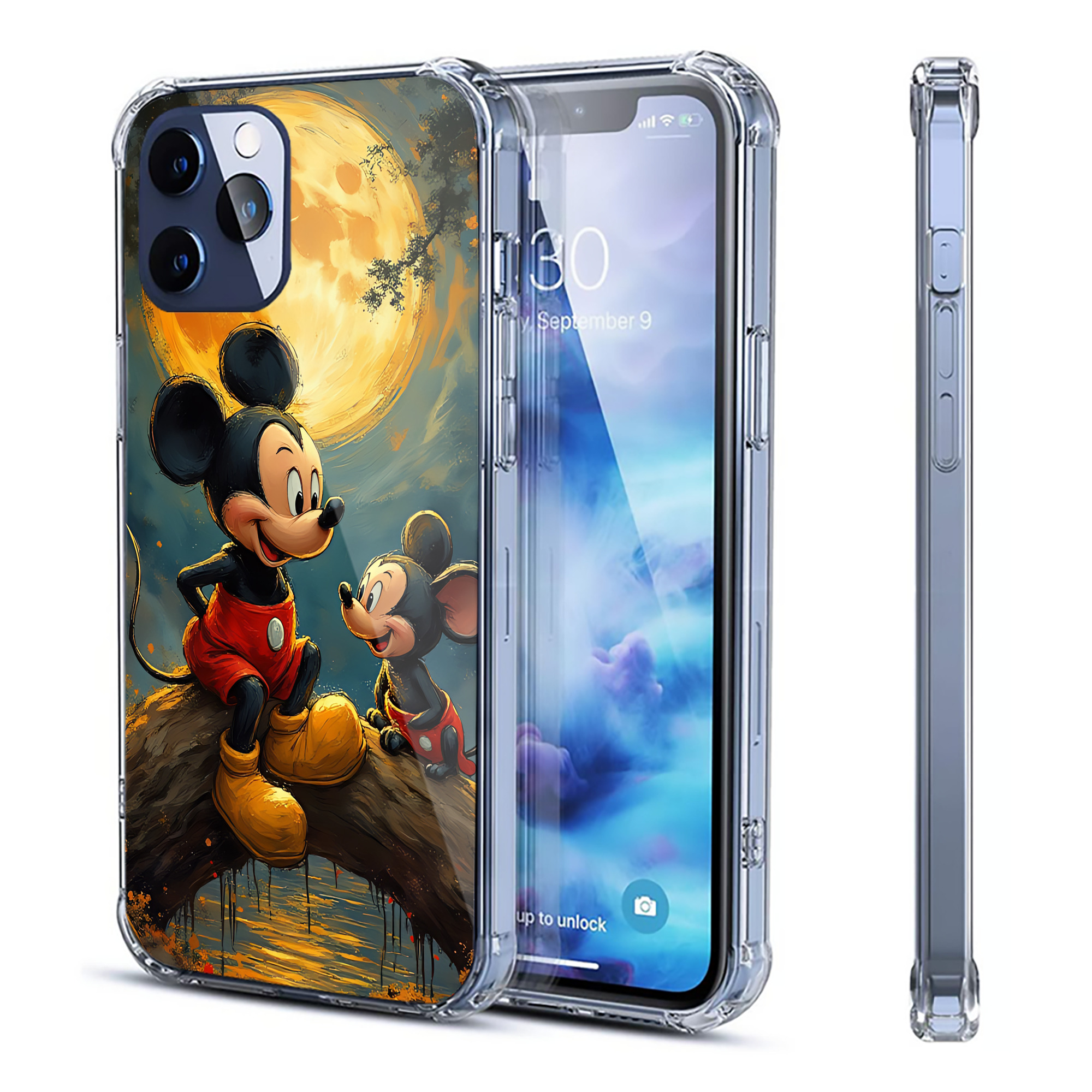 ミッキーマウス Mickey Mouse 【iPhone 12シリーズ対応】透明スマホケース（クリアソフトケース）